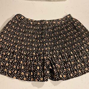 eesome Black Mini Skirt with Cream and Yellow Floral Print